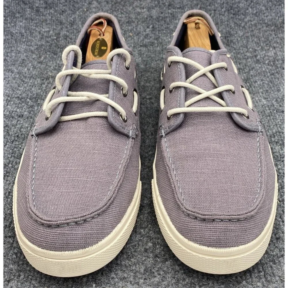 Toms Men's Mauve Canvas Boat Shoes with Cream Accents